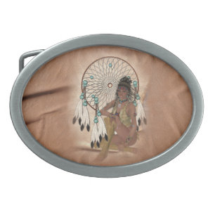 Native American Mandala Design Belt Buckle