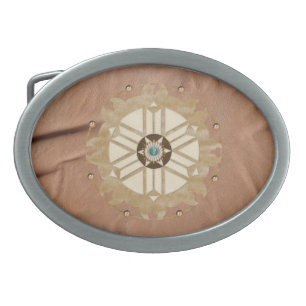 Native American Mandala Design Belt Buckle