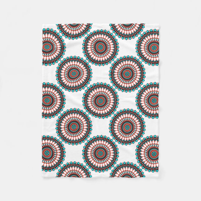 Native American Mandala Fleece Blanket (Front)