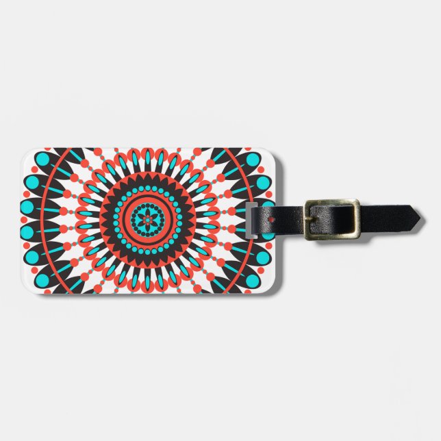 Native American Mandala Luggage Tag (Front Horizontal)