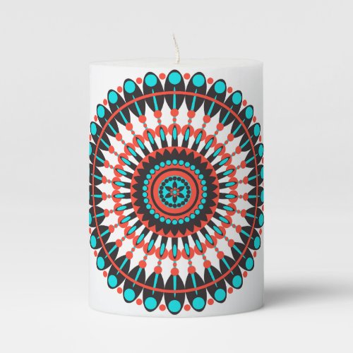 Native American Mandala Pillar Candle