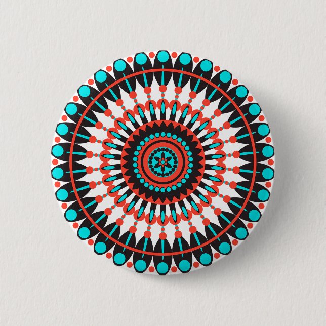 Native American Mandala Pinback Button (Front)