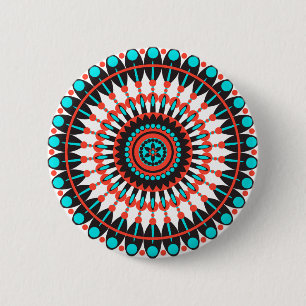 Native American Mandala Pinback Button