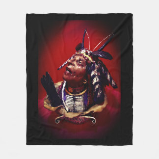 Native American "Medicine Man" Fleece Blanket