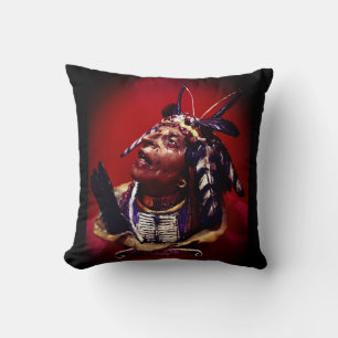 Native American "Medicine Man" Throw Pillow