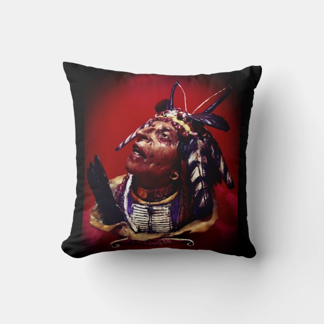 Native American "Medicine Man" Throw Pillow (Front)