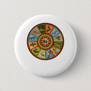 Native American Medicine Wheel Button