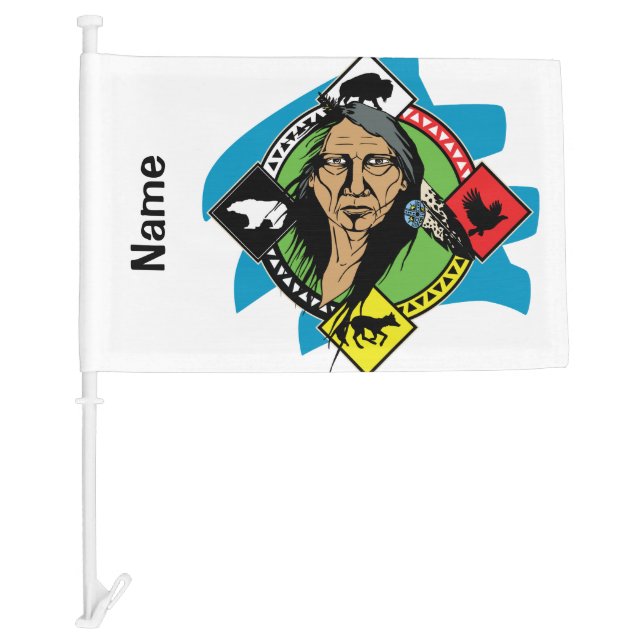 Native American Medicine Wheel Car Flag (Front)