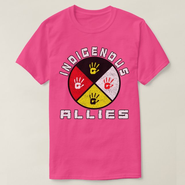 Native American Medicine Wheel Indigenous Allies  T-Shirt (Design Front)