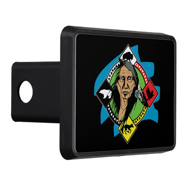 Native American Medicine Wheel Trailer Hitch Cover (Right)