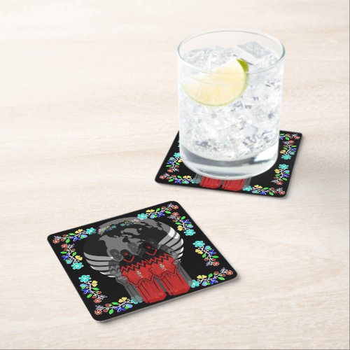 Native American MMIW No More Stolen Sisters Square Paper Coaster