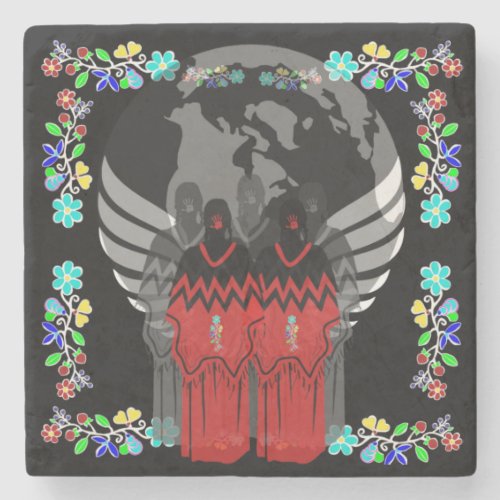 Native American MMIW No More Stolen Sisters Stone Coaster