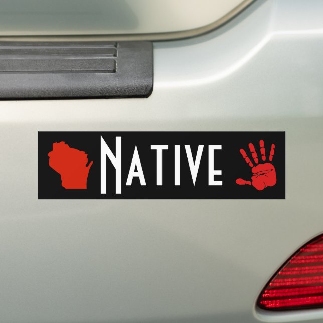 Native American MMIW Winsconsin Map Auto Bumper Sticker (On Car)