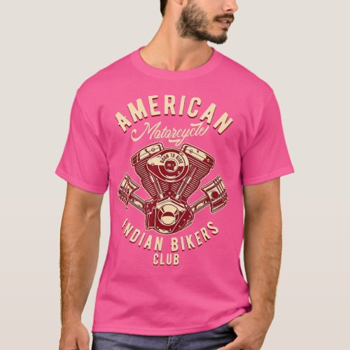 native American Motorcycle Indian Bikers Club  T_Shirt