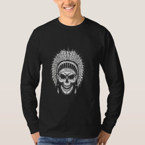 Native American Motorcycle Skull Indian Eagle Chie T_Shirt