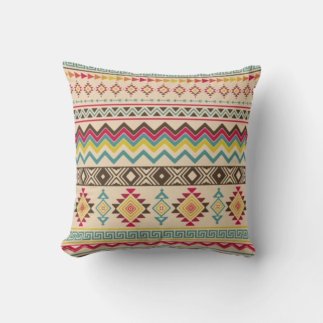 Native American Navajo Pattern Throw Pillow (Front)