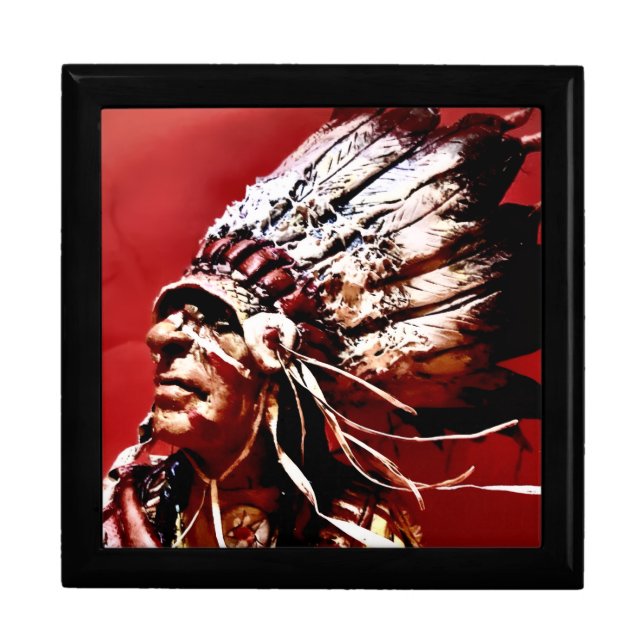Native American "Nez Perce Chief" Gift Box (Front)