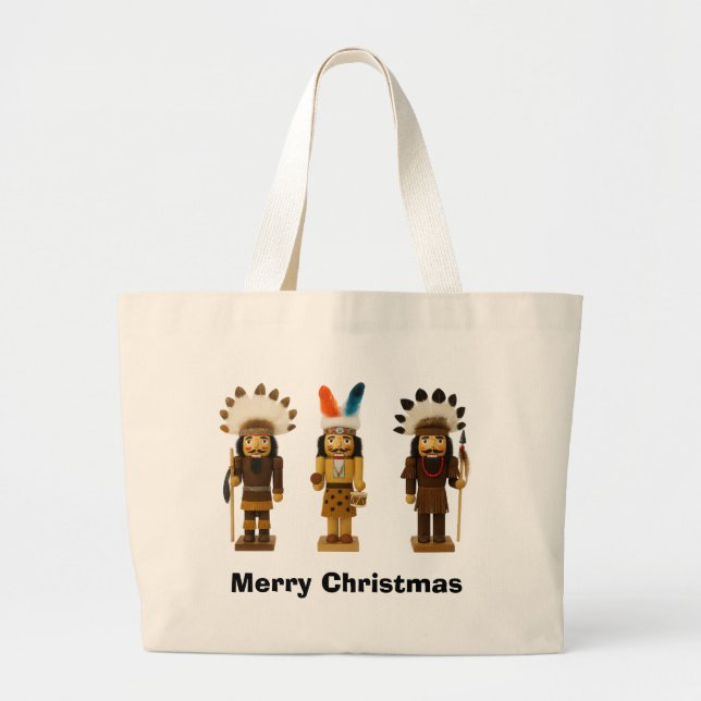 Native American Nutcracker Christmas Tote Bag (Front)