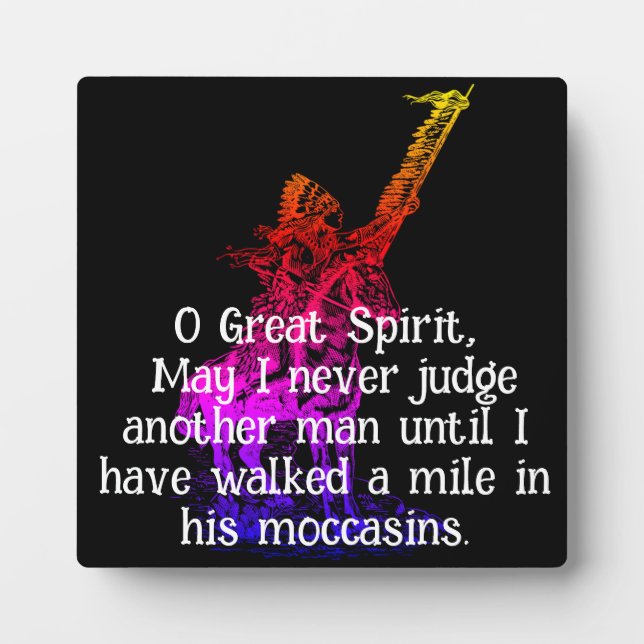 Native American "O Great Spirit" Prayer Plaque (Front)