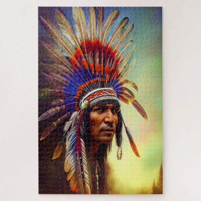 Native American Ojibwe Puzzle (Vertical)