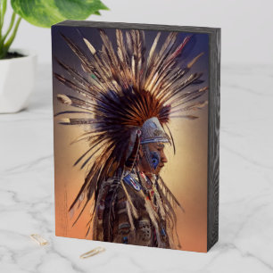 Native American Ojibwe Wood Box Sign