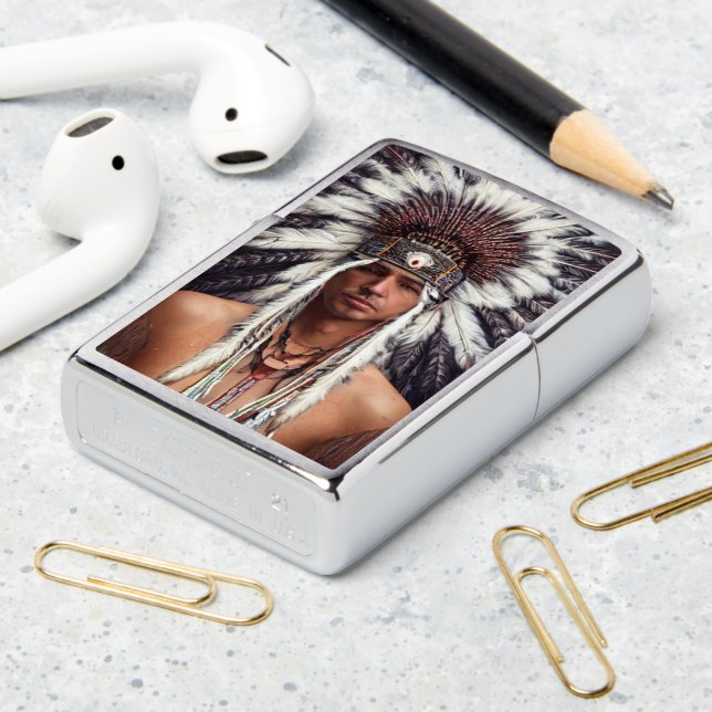 Native American Ojibwe Zippo Lighter (On Table 2)