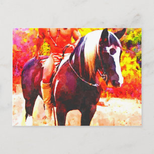 Native American on Horseback♂ Postcard
