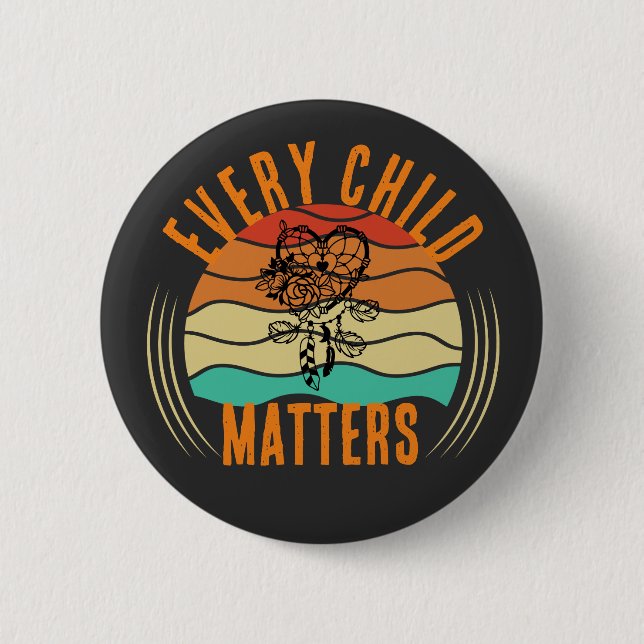 Native American Orange Day Indigenous Indian  Button (Front)