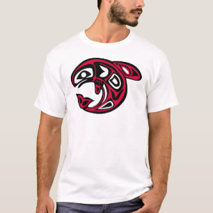Native American Orca Whale, bright red T-Shirt
