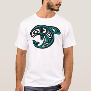 Native American Orca Whale, turquoise T-Shirt