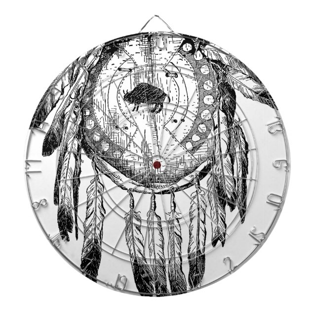 Native American Ornament Dartboard With Darts (Front)