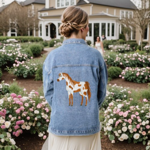 Native American Paint Horse Denim Jacket