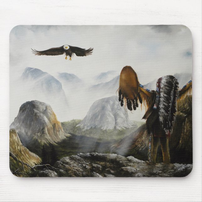 Native American Painting~ Welcome Friend Mouse Pad (Front)