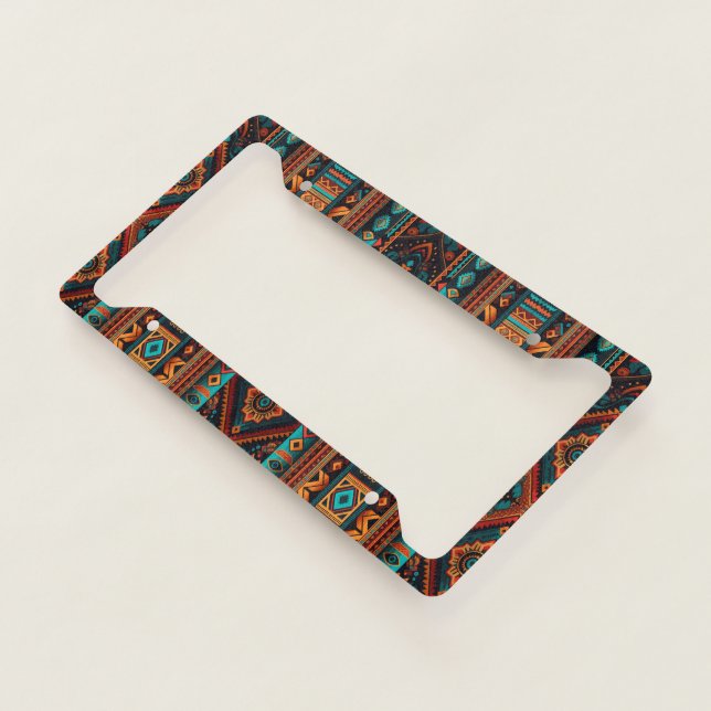 Native American Pattern Boho Culture Abstract Arts License Plate Frame (3/4)