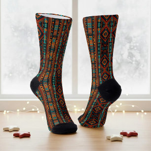 Native American Pattern Boho Culture Abstract Arts Socks