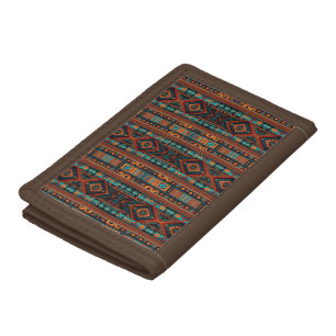Native American Pattern Boho Culture Abstract Arts Trifold Wallet