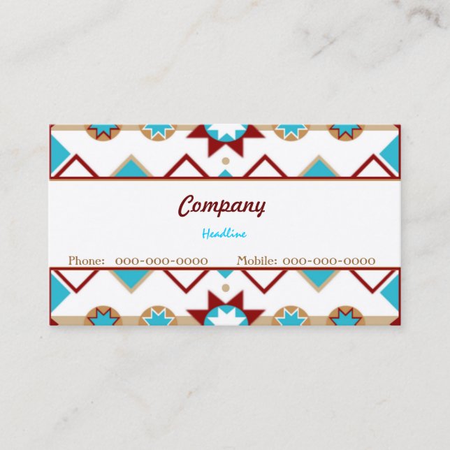 Native American Pattern Business Card (Front)