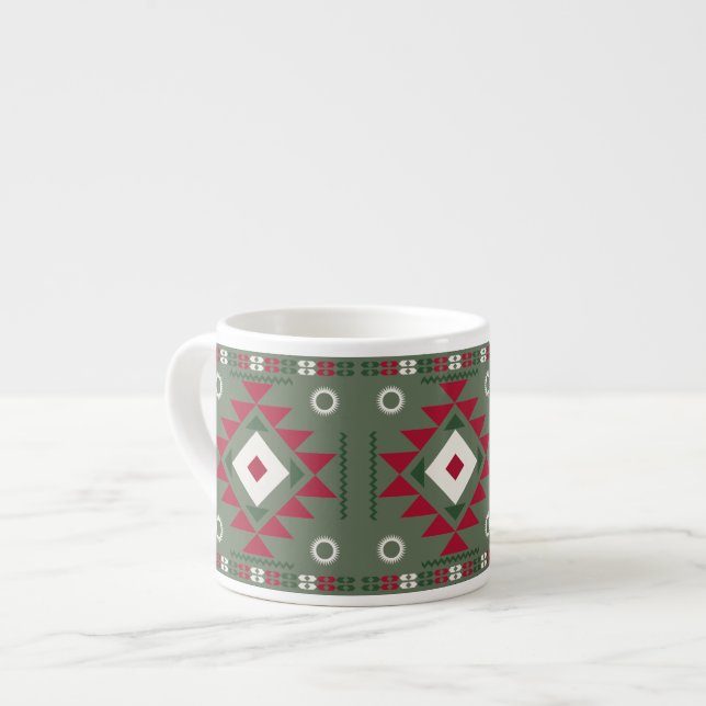 Native American Pattern Espresso Cup (Front Left)