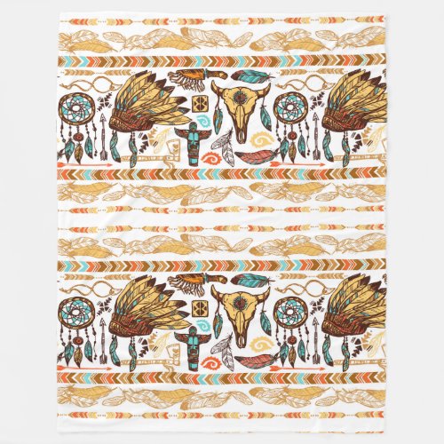 Native American Pattern Fleece Blanket