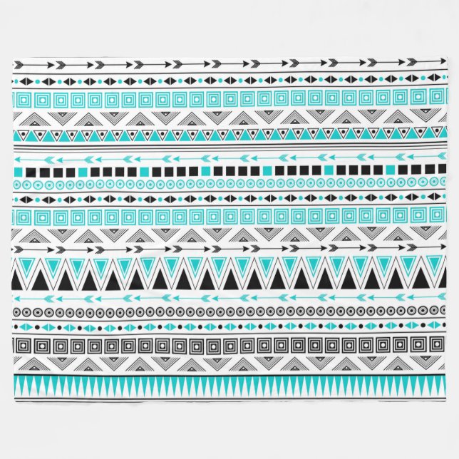 Native American Pattern Fleece Blanket (Front (Horizontal))
