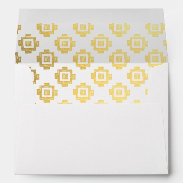 Native American Pattern Gold Lined Envelopes Inv (Back (Bottom))