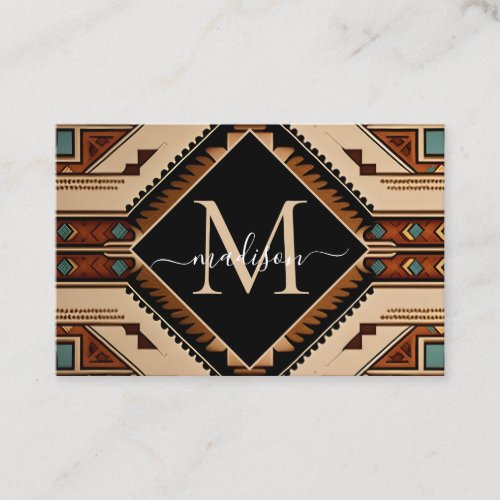 Native American Pattern Indian Culture Boho Style Business Card