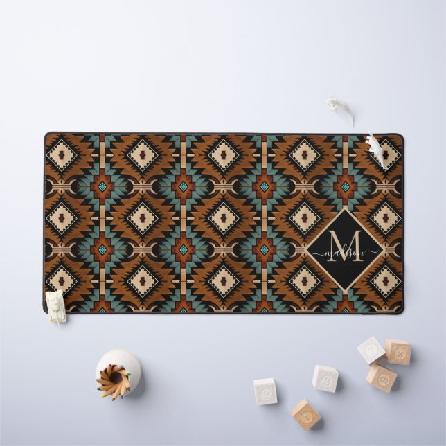 Native American Pattern Indian Culture Boho Style Desk Mat (Kids Table)