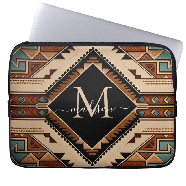 Native American Pattern Indian Culture Boho Style Laptop Sleeve (Front)
