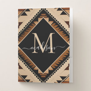 Native American Pattern Indian Culture Boho Style Pocket Folder