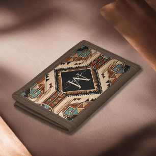 Native American Pattern Indian Culture Boho Style Tri-fold Wallet