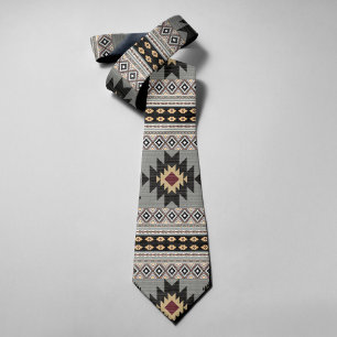 Native American Pattern Indian Tribal Geometry Neck Tie