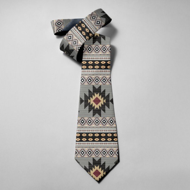 Native American Pattern Indian Tribal Geometry Neck Tie (Creator Uploaded)