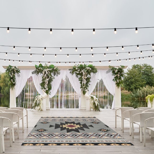 Native American Pattern Indian Tribal Geometry Outdoor Rug (Insitu (Wedding 1))