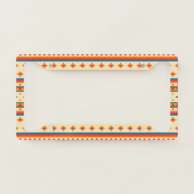 Native American Pattern License Plate Frame (Front)